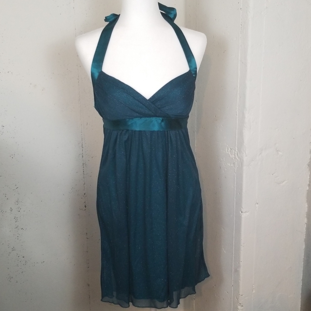 Speechless Emerald Green Backless Halter Dress - image 1